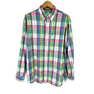 BROOKS BROTHERS Shirt Mens Size XL Button Down Plaid Multicolor Long Sleeve 346